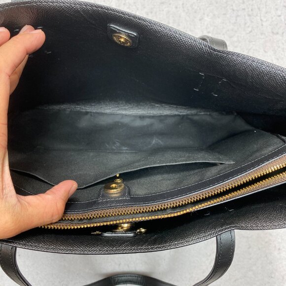 Coach F79987 Signature Monogram Tote Bag Brown Large Carryall Zipper Purse - Picture 11 of 16